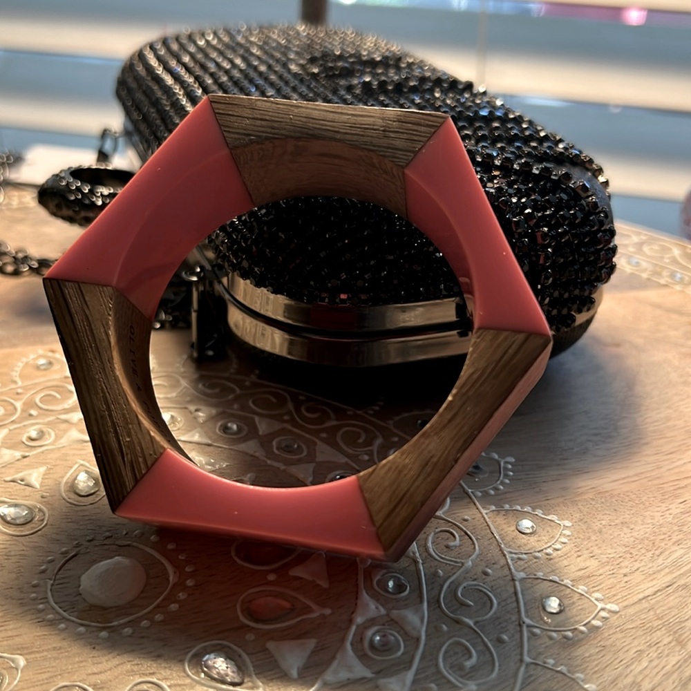 Beautiful olive and Poppy bangle bracelet